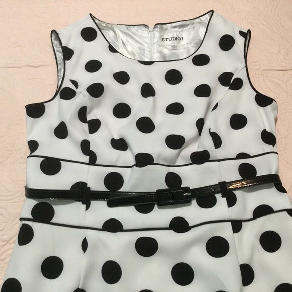 Studio 1 - Black & White Polka Dot Dress - SOLD - Picture 7 of 11